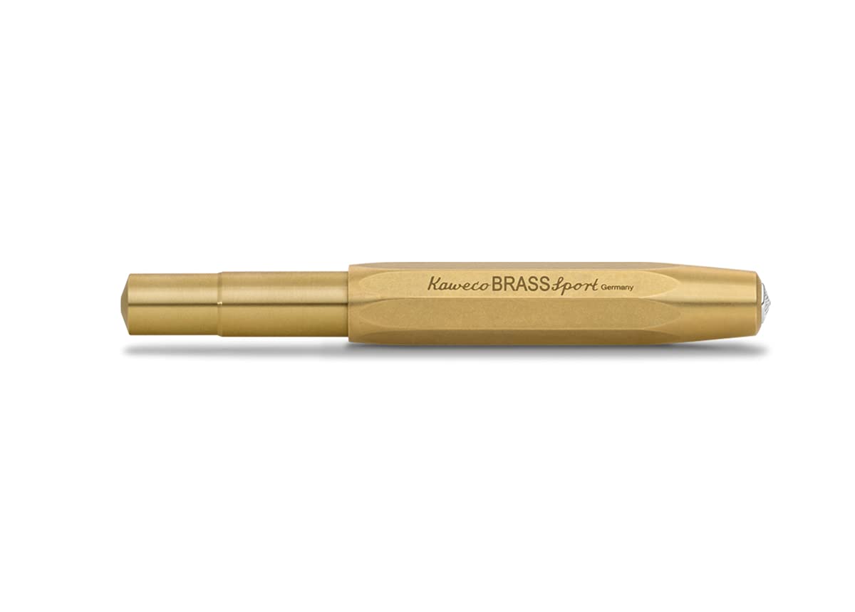 Kaweco BRASS SPORT Gel/Ballpoint Pen I Pen Including 0.7 mm Rollerball Pen Refill for Left-Handed and Right-Handed Users in Classic Design with Ceramic Ball I Gel Rollerball 13.0 cm