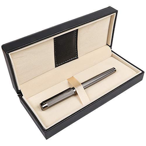 Penneed Rollerball Pen for Men Women Executive Home Office Use, with Gift box Refillable 0.7mm Black Ink G8(Fancy Dark Gray)