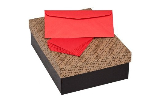 Limited Papers (TM) Envelopes, #10 Commercial Flap, Vellum Finish, 24lb / 60 Text (89 GSM), 4-1/8" x 9-1/2" (Red, 500)