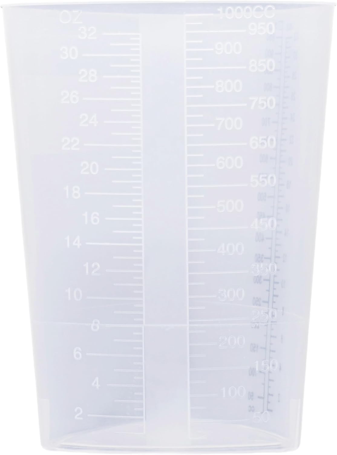 Vakly Graduated Intake Output Container 32 oz (10 Pack) – Plastic Triangular Measuring Beaker with oz & cc Markings for Urine Collection, Mixing, Paint, Epoxy & Lab Use