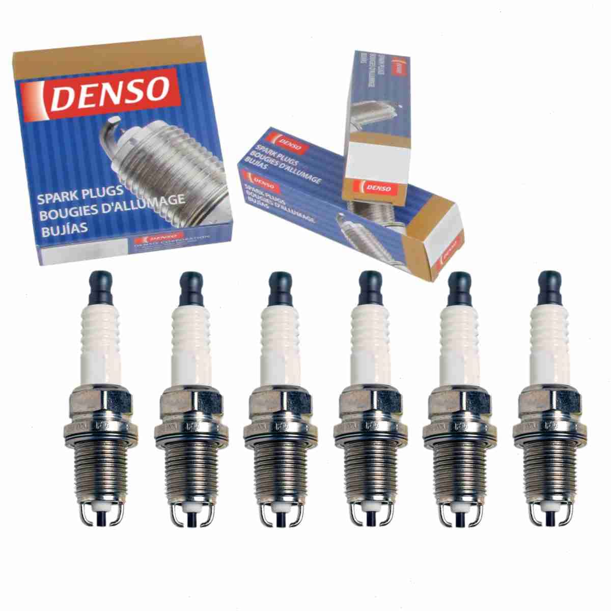 6 pc DENSO Standard Spark Plugs compatible with Toyota T100 3.4L V6 1995-1998
