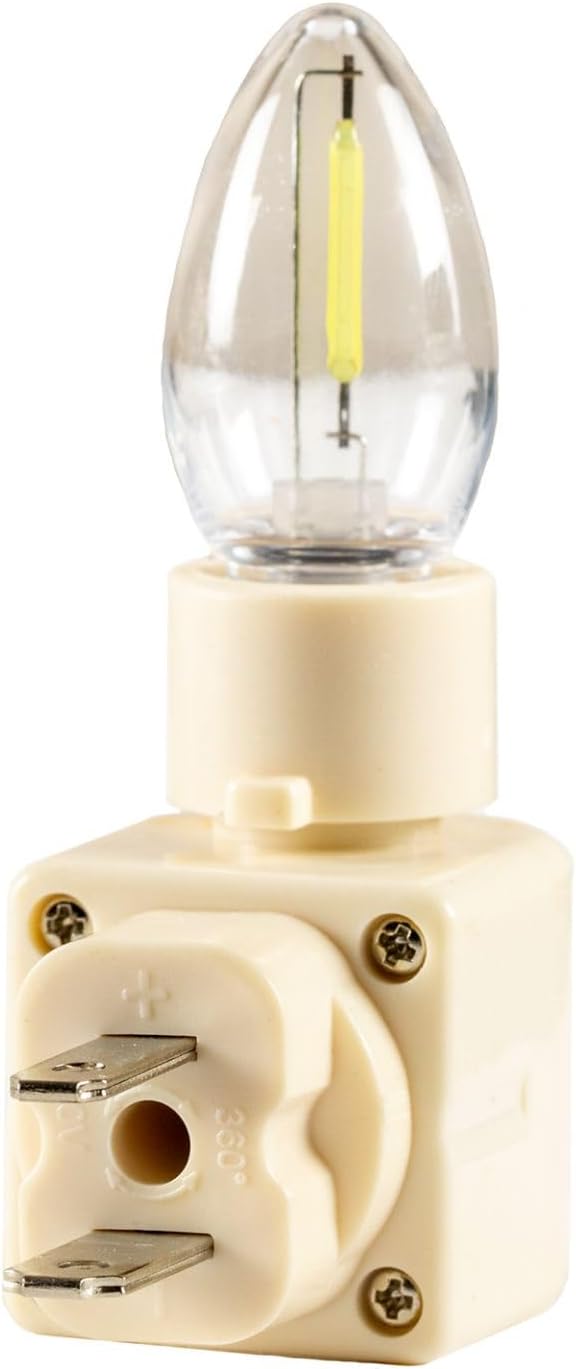Novelty Lights LED Lamp Snowflake Pure White Christmas Decoration Night Light with Swivel Plug