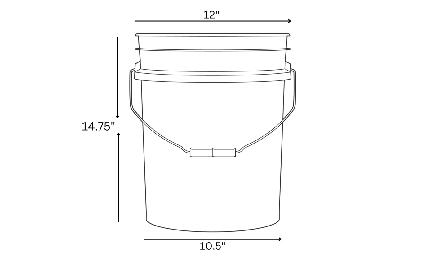 House Naturals 5 Gallon Plastic Bucket Pail Food Grade with Blue Screw on Lid(Pack of 3) Made in USA