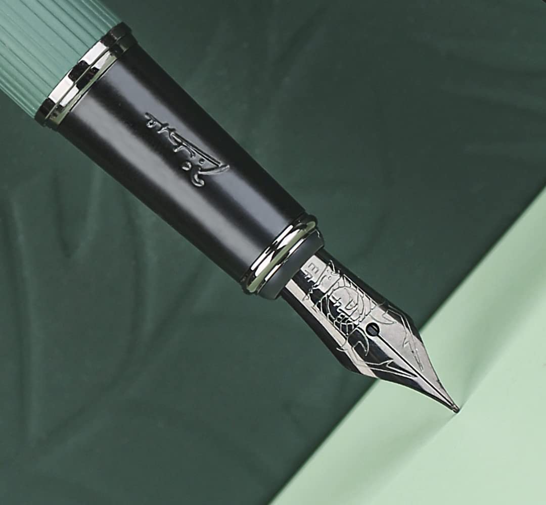 xixixiaozhu Picasso 916 Natural Series Metal Fountain Pen with Gift Box (EF Nib 0.35mm, Larch Green)