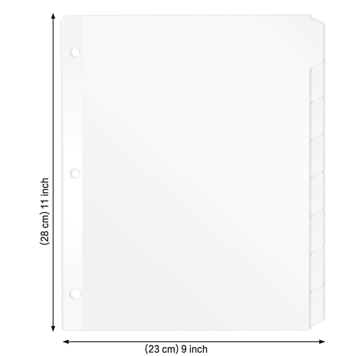 8-Tab Binder Dividers, HERKKA 3 Ring Binder Dividers with Reinforced Edge, 3 Hole Punch Section Index Dividers for Binders, 1/8-Cut Tabs, Letter Size, White, 120 Dividers
