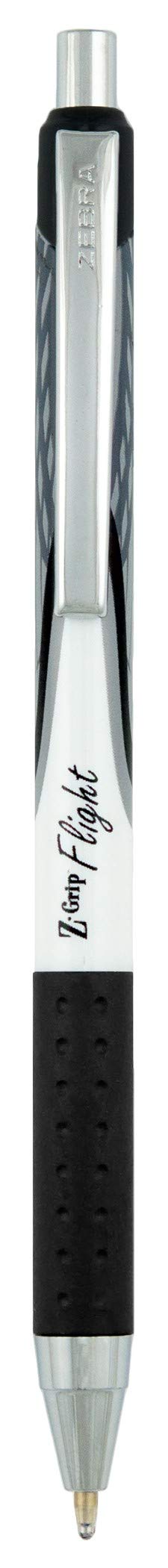 Zebra Pen Z-Grip Flight Retractable Ballpoint Pen, Bold Point 1.2mm, Black Ink, School Supplies, Teacher Supplies, and Office Supplies, Smooth Writing, Quick-Drying, 12-Pack (21910)