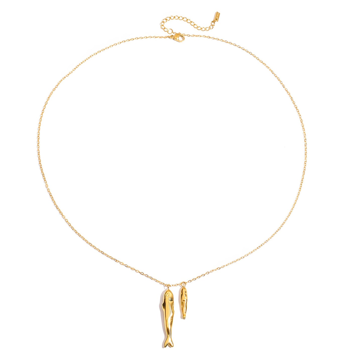 Lnmoieu Gold Fish Necklace for Women Beach Charm Pendant Ocean Jewelry