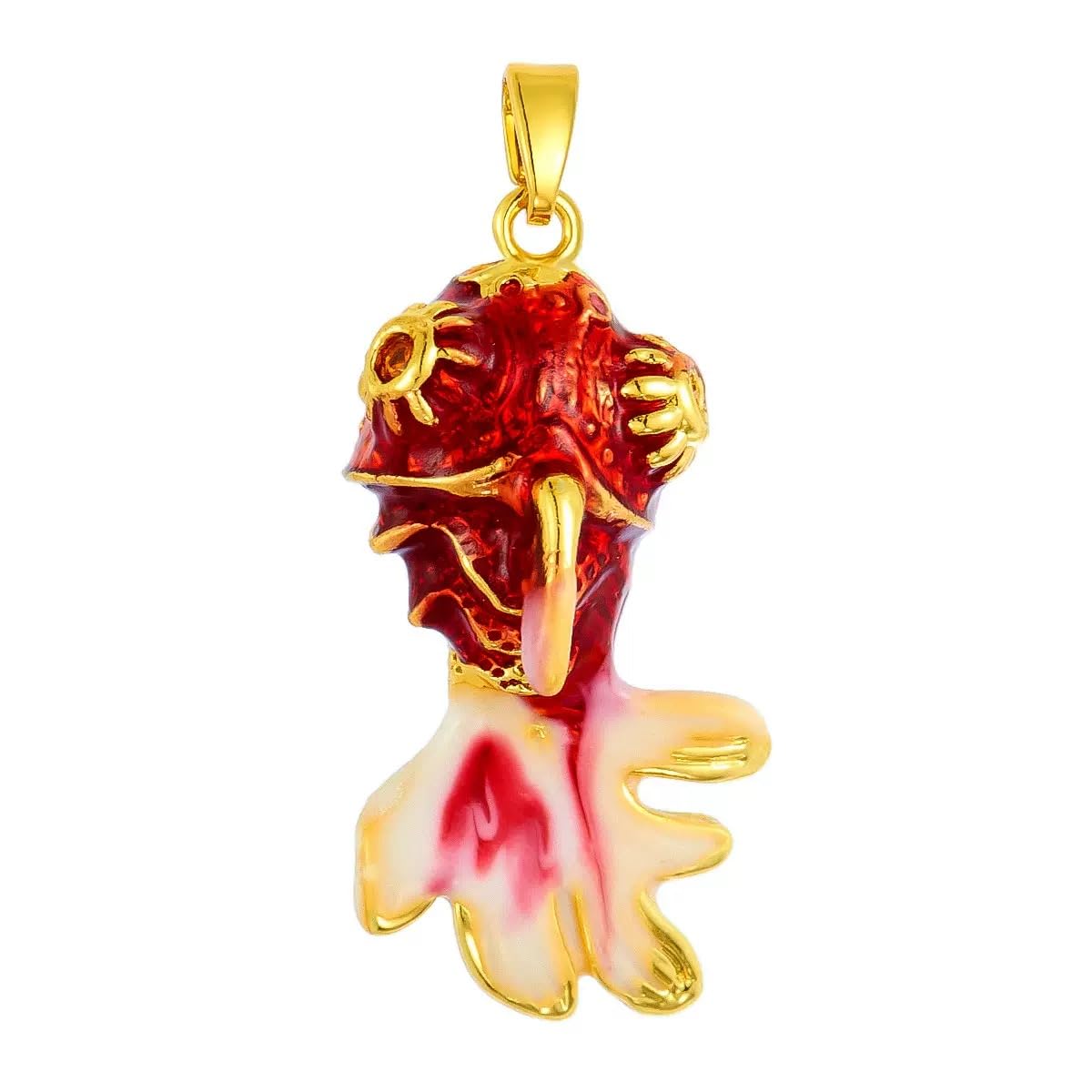 WSTWYC Color Fish Necklace for Women,Dainty Lucky Fish Pendant Necklaces Summer Ocean Minimalist Jewelry gift (bright red)