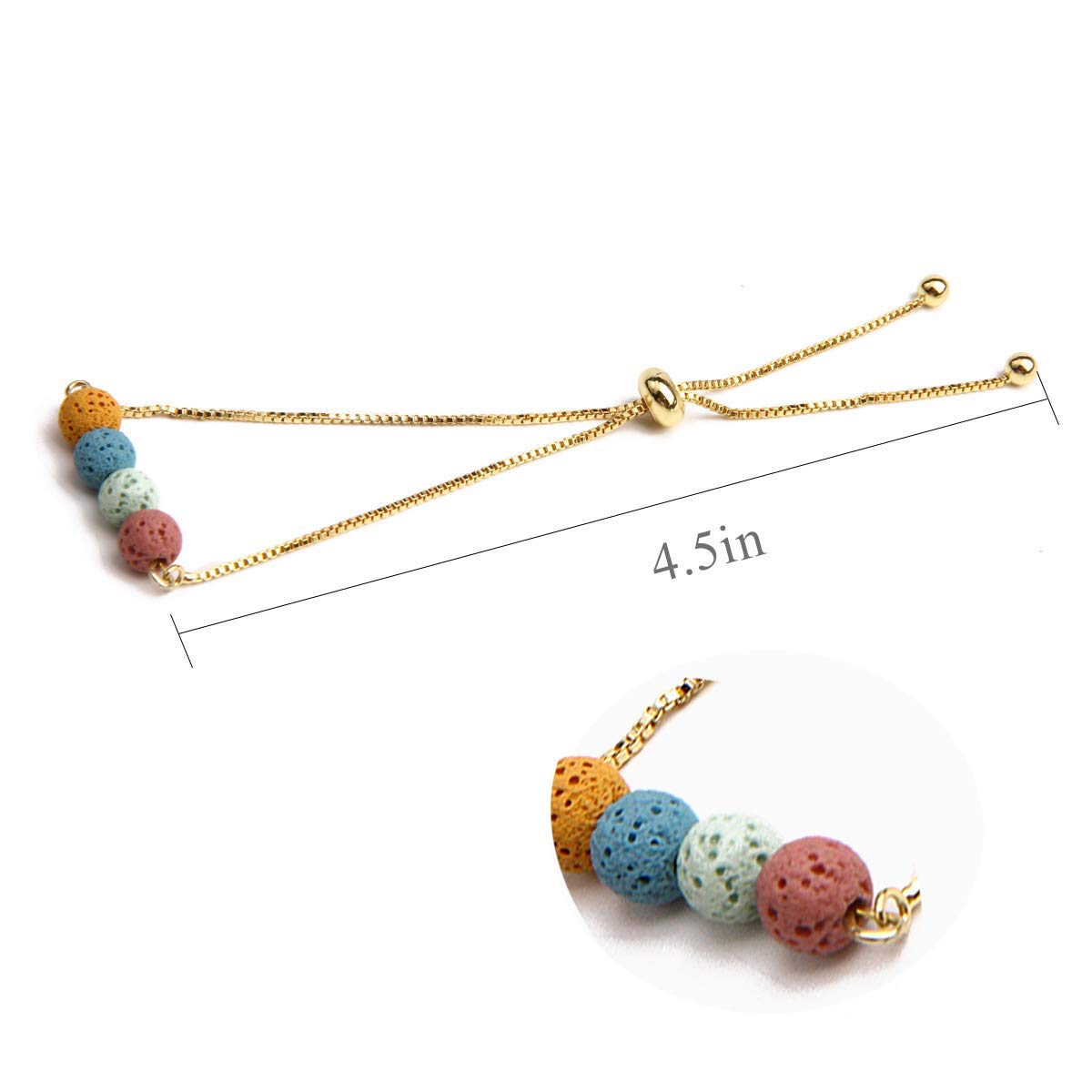 Jardme Essential Oil Diffuser Bracelets, 14K Gold Link Bracelets for Women, Birthday Gifts for Women Mom