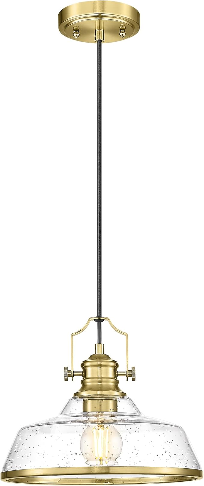 kudos Gold Pendant Lights Kitchen Island, Farmhouse Gold Seeded Glass Pendant Light, Kitchen Island Lights Ceiling Hanging,KDPL13-GD-S