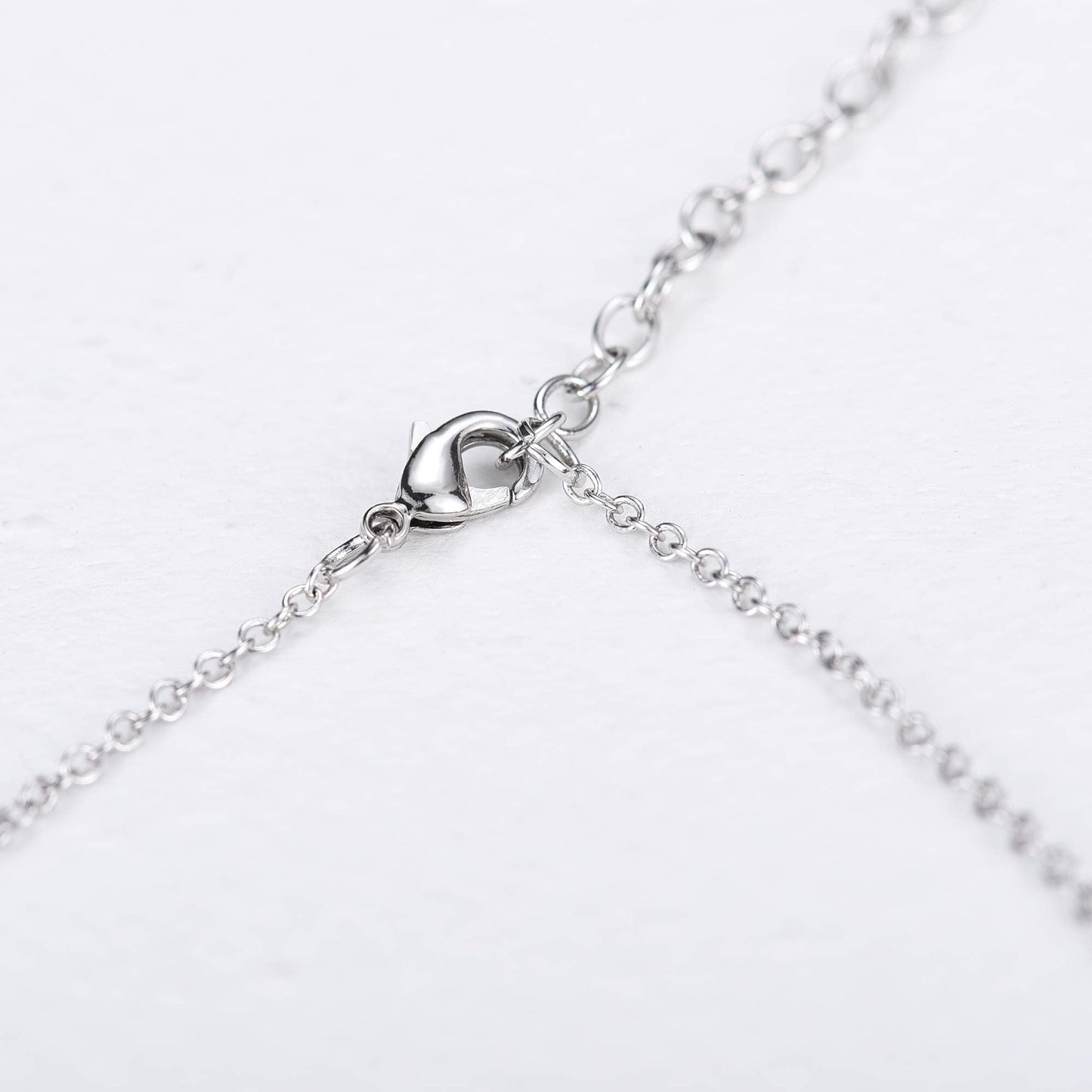luomart Fashion Mermaid Birthstone Necklace Jewelry White Gold Plated Austrian Crystal Magic Pendant Gift (Mix-Color)