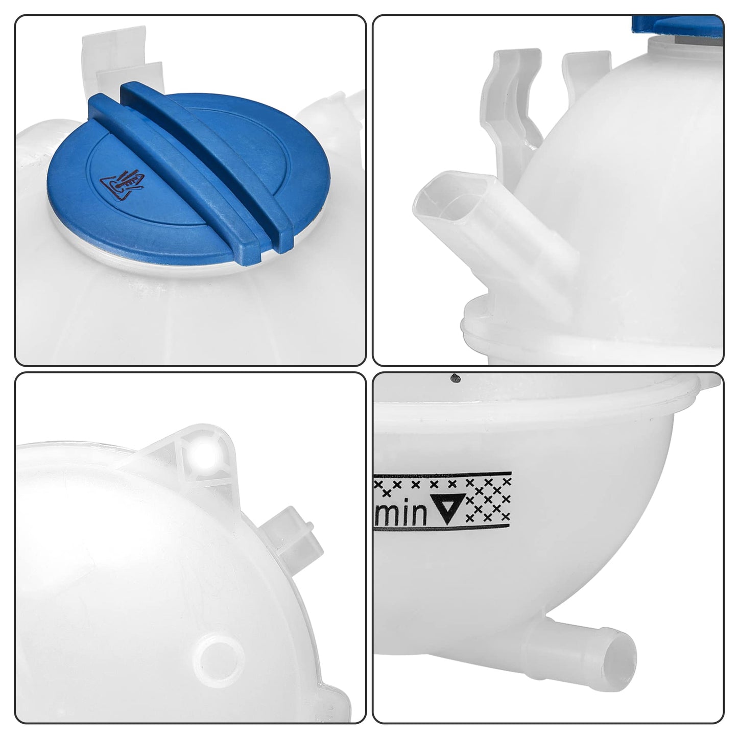 EVIL ENERGY Coolant Reservoir, Compatible with Volkswagen Beetle Passat GTI Jetta Golf R Audi A3 Q3 TT Quattro, Replacement for 603-253, 1K0121407A