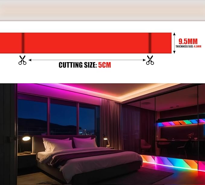 24V COB Neon Strip, 320LEDs/m Ultra-Bright Flexible COB Neon LED Strip, Outdoor Waterproof IP68 Self-Adhesive Tape, Red/White 2-Wire LED Fairy Lights for Patio, Christmas(Ice Blue,3M)