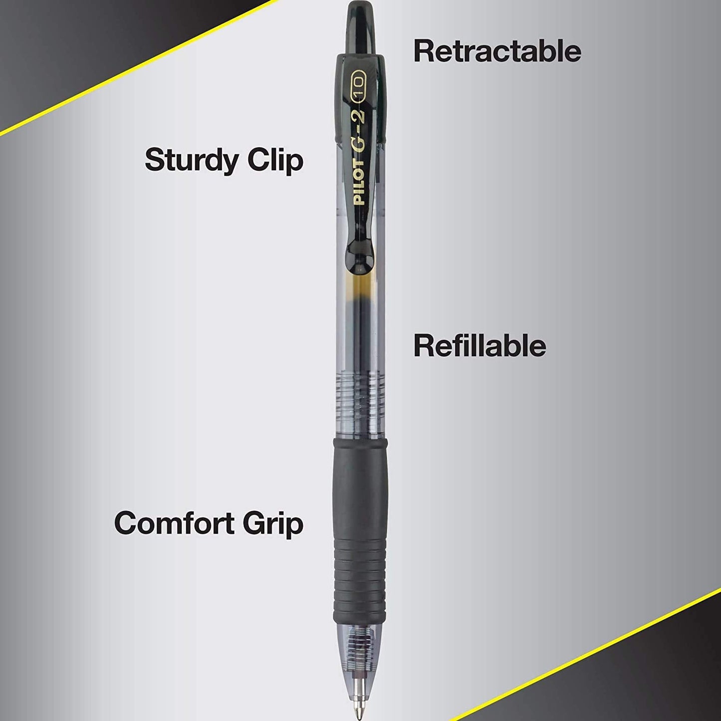 PILOT G2 Premium Gel Pens, Black Pens, Bold Point 1.0 mm, Refillable & Retractable Ballpoint Pens, 5 Black & 5 Blue, Pack of 10