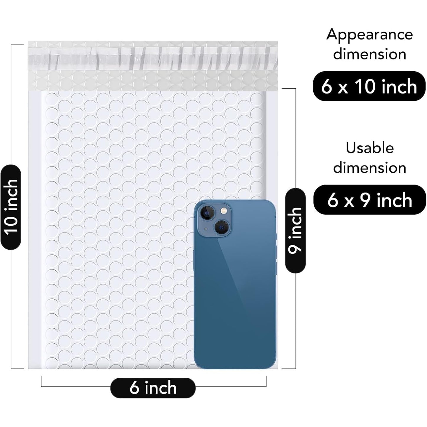 Fuxury Bubble Mailers 6x10“ 600 Pack White Padded Envelopes Usable Size 6x9" Thick Mailing Envelopes Bubble Padded, Shipping Bags for Mailing,Packaging, Small Business, Boutique, Bulk #0