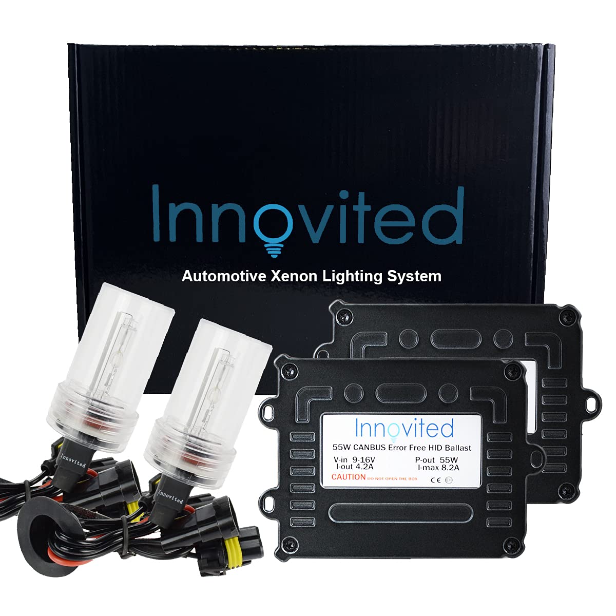 Innovited 9006 30000K HID Xenon Bulb (1 pair) bundle with 2 x 55W Canbus Error Free Ballast (Deep Blue)
