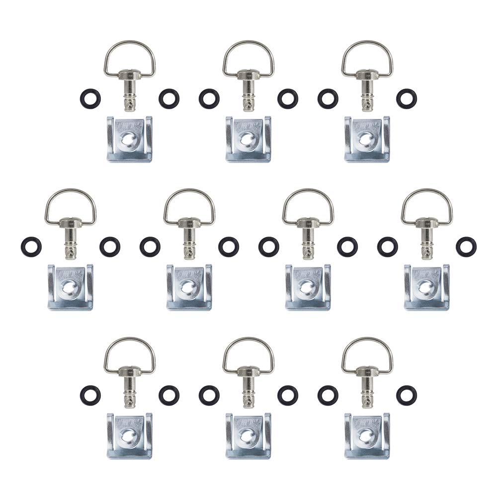 MOTO4U Motorcycle Race Fasteners Quick Release 14mm D-Ring 1/4 Turn Fairing Fastener Clip Style C x10 Sets in sliver color
