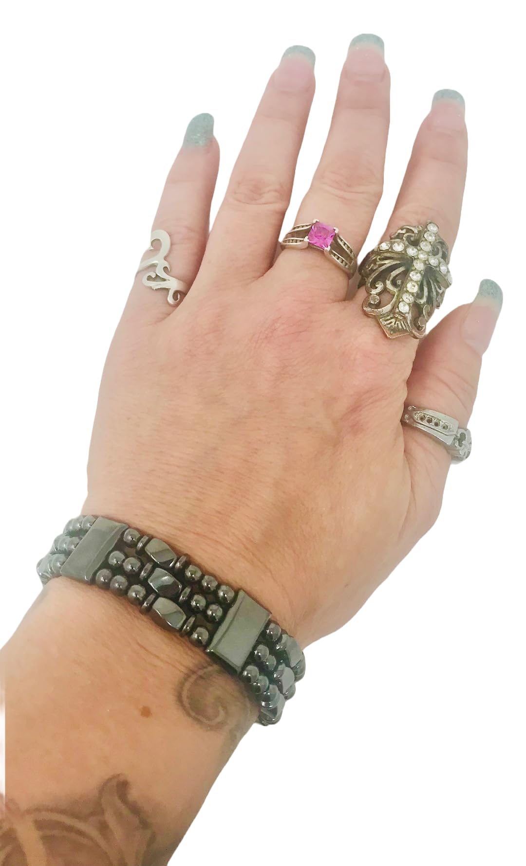 Tri-Power Magnetic Hematite Bracelet (8 Inches)
