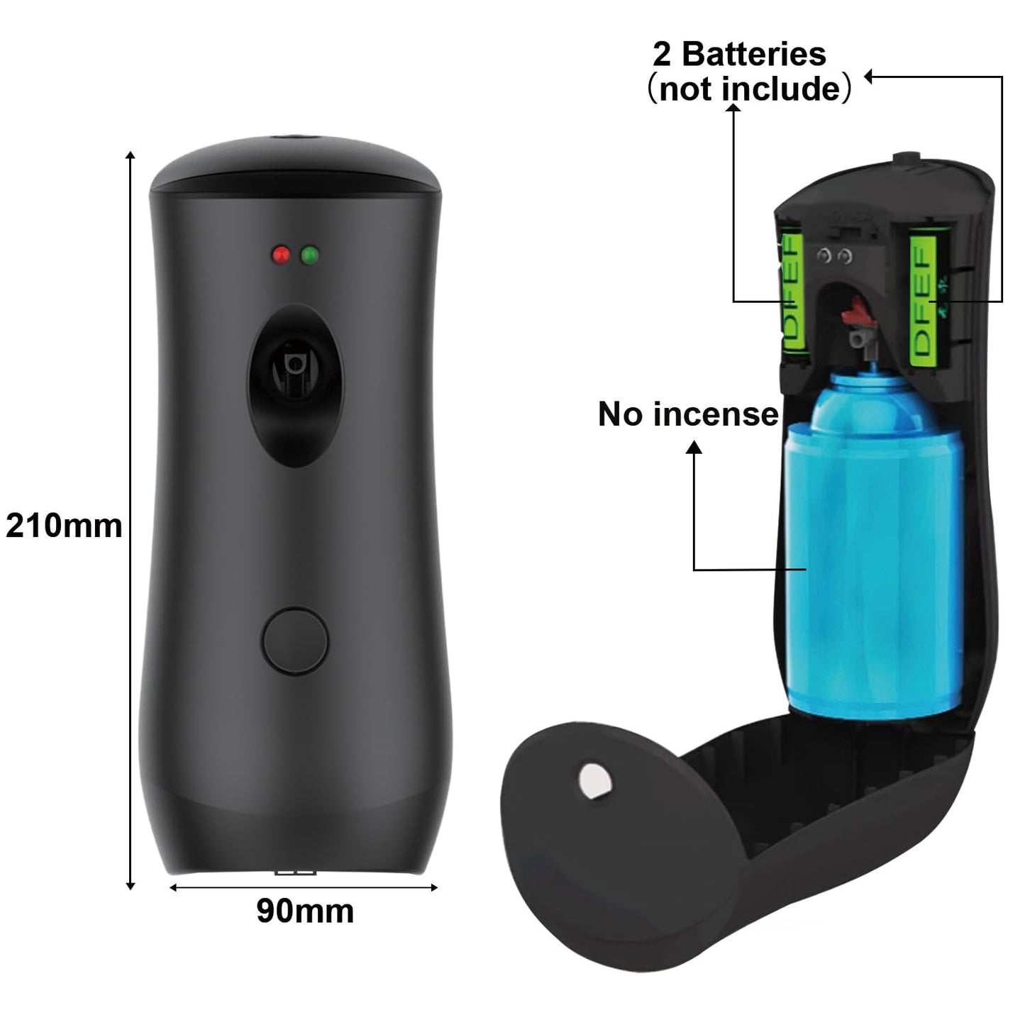 Automatic Air Freshener Spray Dispenser (2-Pack), Free Standing or Wall Mounted Adjustable Aromatherapy Machines for Home, Indoor, Bathrooms, Offices, Hotels and Commercial Places (B-01)