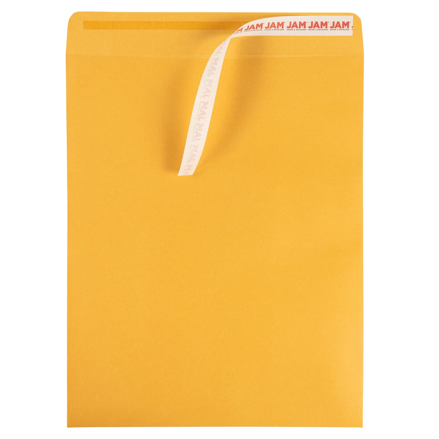 JAM PAPER 11 1/2 x 14 1/2 Open End Catalog Commercial Envelopes with Peel and Seal Closure - Brown Kraft Manila - 50/Pack