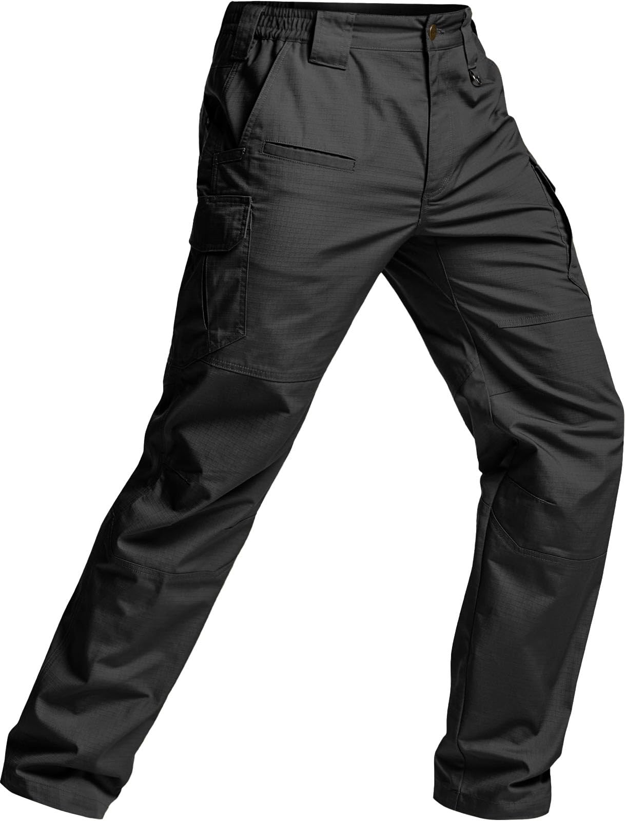 CQR Men's Tactical Pants, Water Resistant Ripstop Cargo Pants, Lightweight EDC Work Hiking Pants, Outdoor Apparel, Raider Mag Pocket Black, 32W x 30L