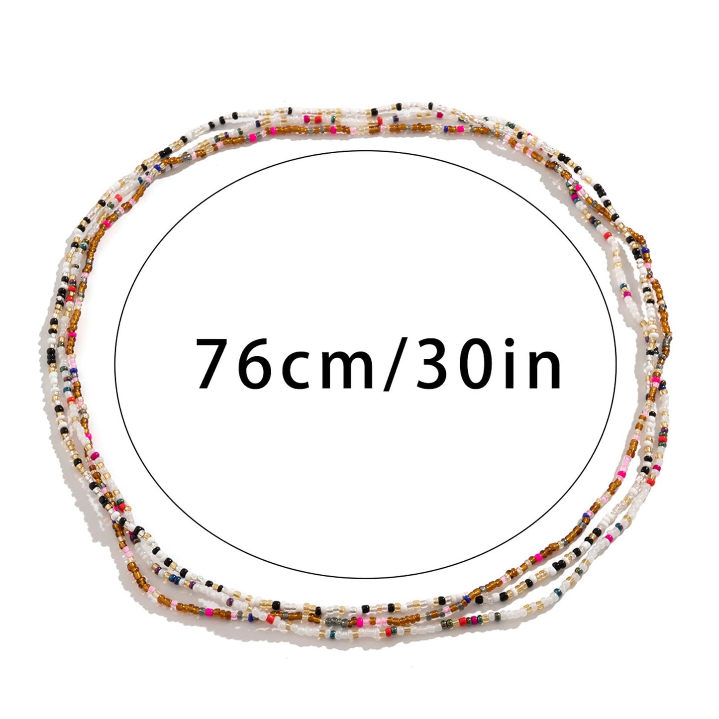 3Pcs/Set Boho Elastic Beads Waist Chains Jewelry Summer Beach Seed Beaded Belly Chain Jewelry Bikini Sexy Bead Waist Body Jewelry for Women (Brown)