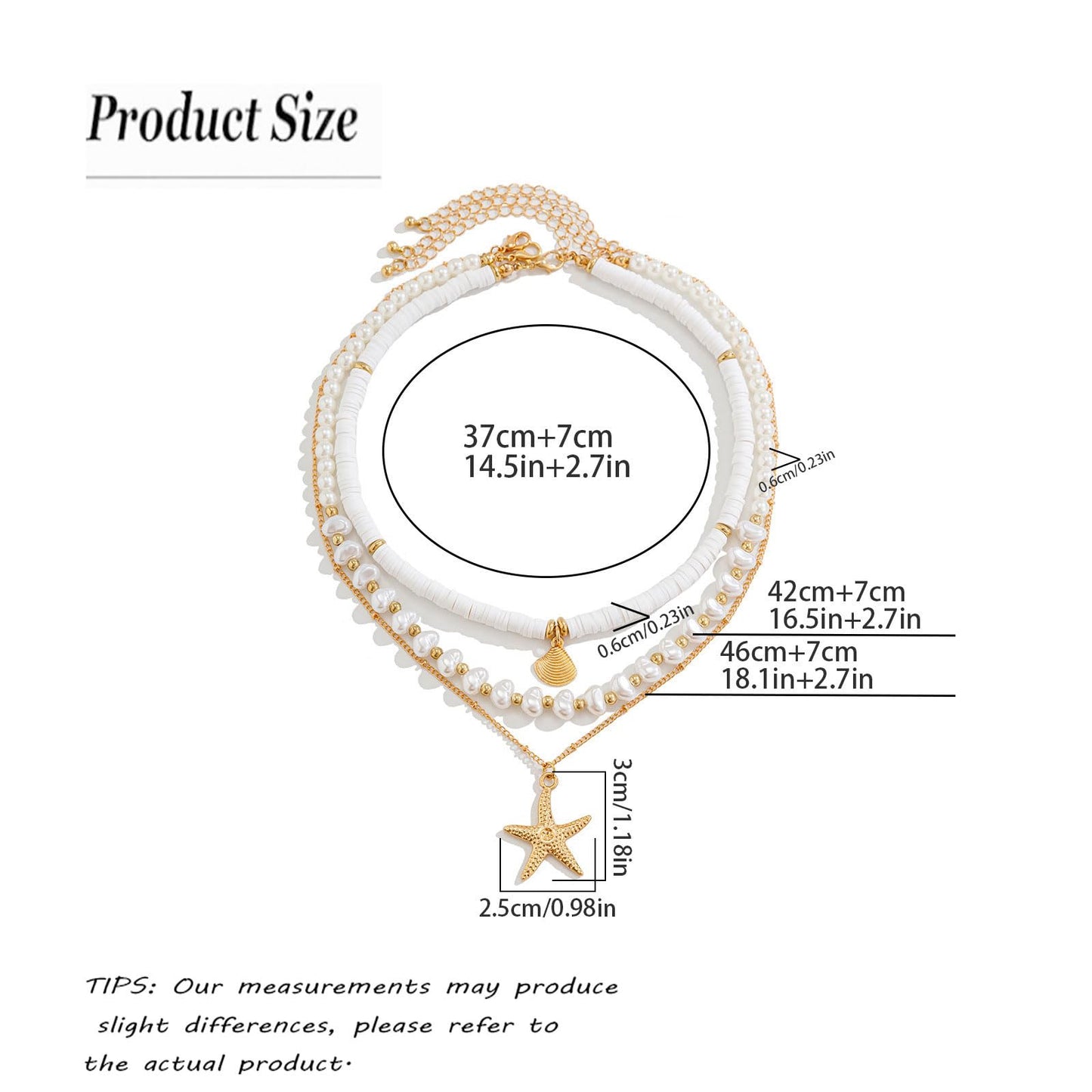 Frodete Starfish Necklace for Women Beach Necklaces Jewelry Layered Choker Drop Dangle Summer Vacation Outfits Theme Conch Seashell Accessories Ocean Pendant Dress Costume