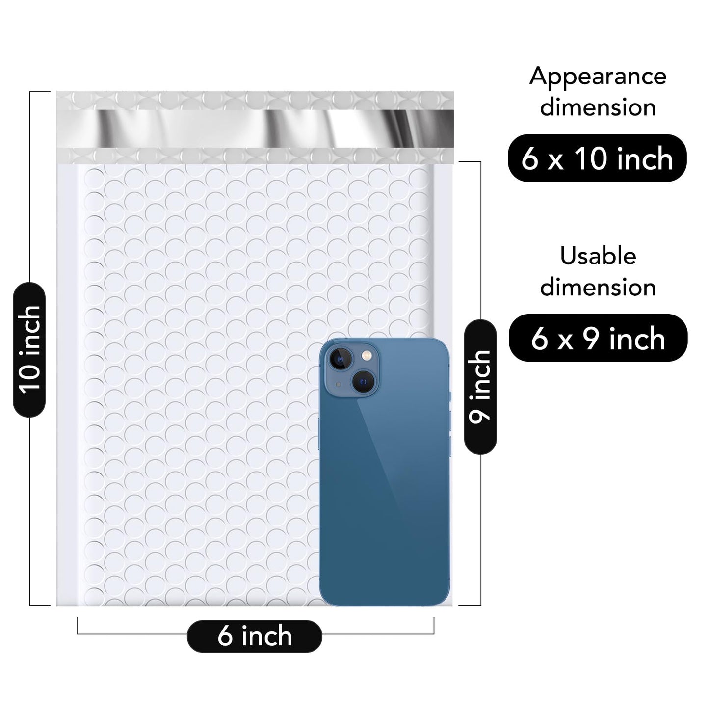 Fuxury 500 Pack White Bubble Mailers 6x10 Inch, Small Bubble Shipping Envelopes#0 Thick Bubble Padded Mailer Strong Adhesion Padded Envelopes for Mailing Jewelry,Makeup