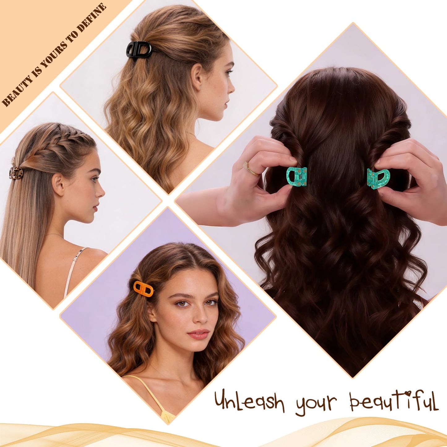CHAOBANG Magnetic Hair Clips Strong Hold No Slip Styling Clips Gentle No Crease Design Lightweight Portable for Everyday Hairstyles Salon Travel All Hair (Blue and leopard print)