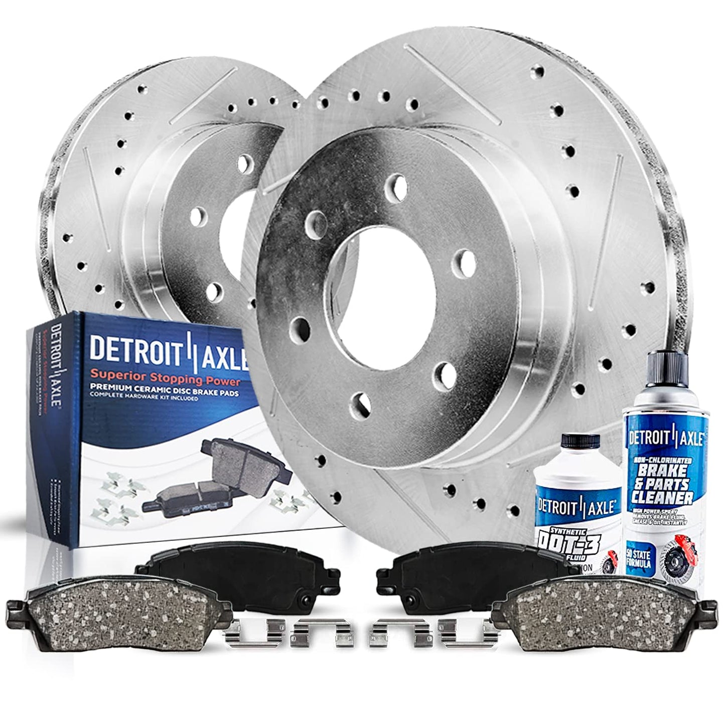 Detroit Axle - Rear Brake Kit for Cadillac Escalade ESV EXT Chevy Tahoe Suburban Avalanche Silverado GMC Sierra Yukon XL 1500, D
