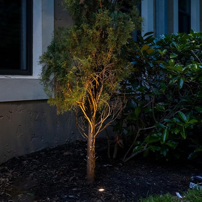 VOLT 12V Waterproof IP68 Mini Well Light with Brass Top (Bronze) for Low Voltage Landscape Lighting of Pathway, Driveway, Tree, Column or Wall