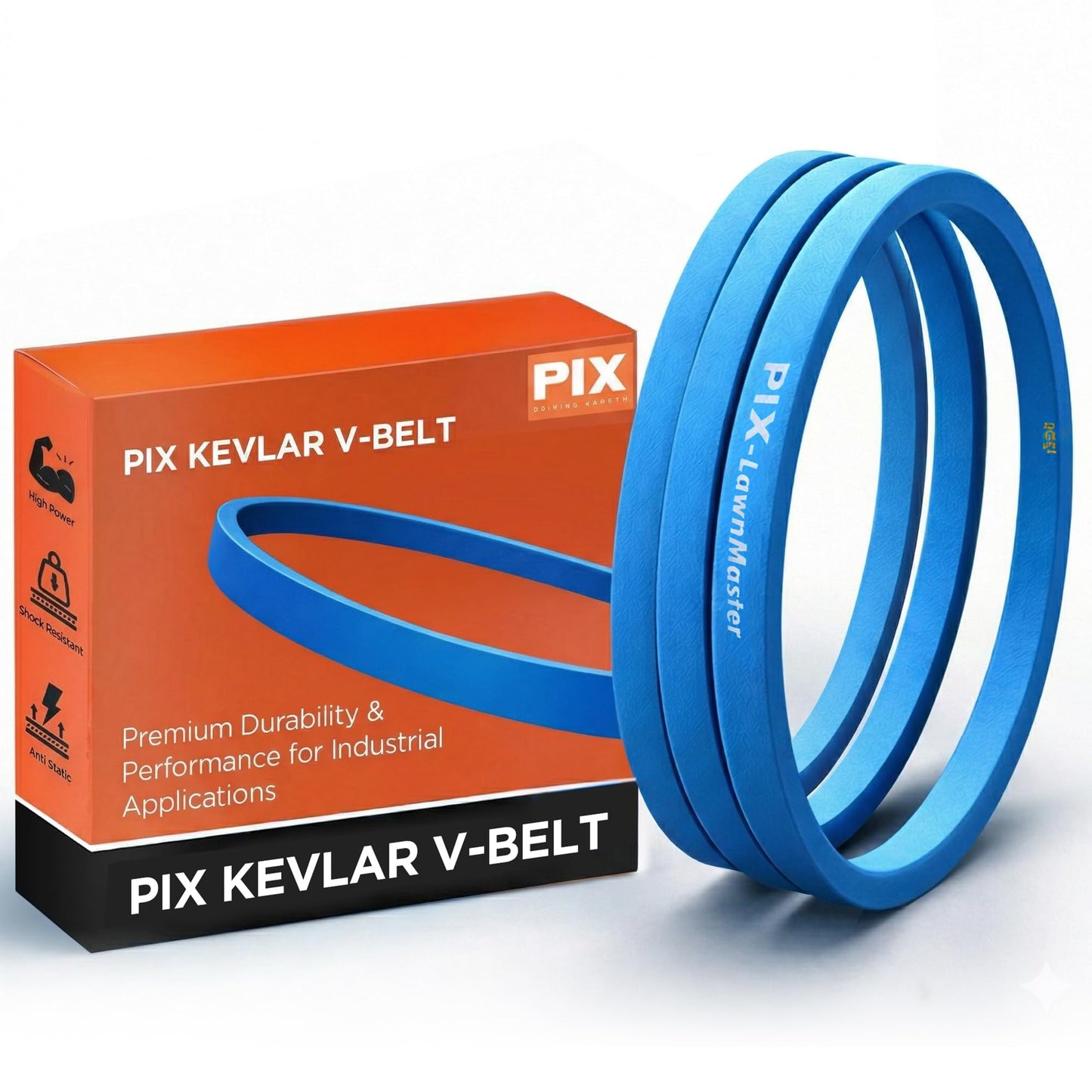 PIX B182K Kevlar V-Belt 5/8 x 185in OC - Industrial Drive V-Belt Fits B182, BK182, 5LK1850, 5L1850, 5L1850K, BP182 - OEM Belt fo
