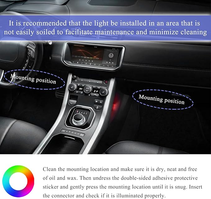 Car LED Strip Light, 12V 24 LEDs Auto Interior Atmosphere Lamp with USB Port, Vehicle Under Dash Ambient Neon Night Light Decorative Strip, Universal Car Accessories (Red)