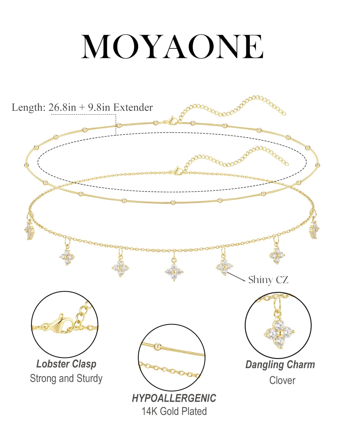 MOYAONE Waist Chain for Women 14K Gold Plated Waist Beads Belly Chain Dainty Layered Body Chain Belt Beach Jewelry for Women Sexy Waterproof Non Tarnish Adjustable Summer Jewelry Accessories