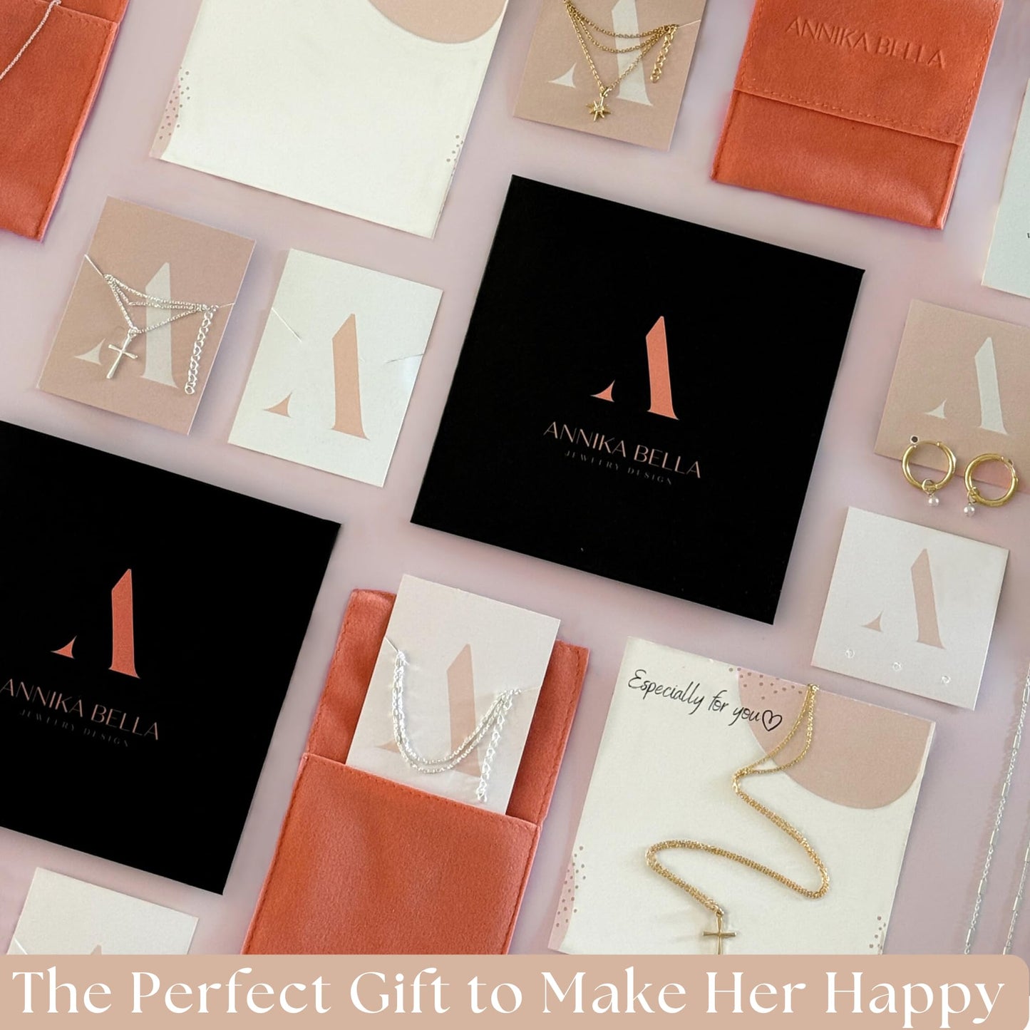 Annika Bella Unique Pearl Necklace, Elegant Charm Necklace, 925 Sterling Silver Chain, Dainty Jewelry for Women, Gift for Her/Girlfriend, Valentine's Day Gifts