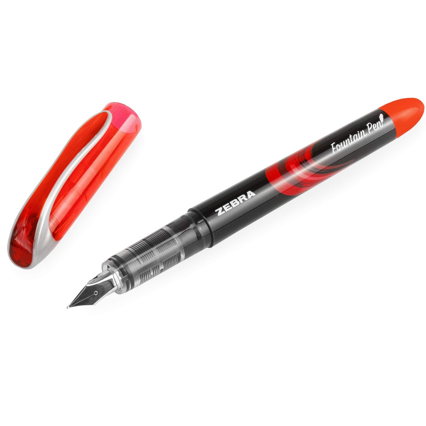 Zebra Fuente - Disposable Fountain Pen - Black, Light Blue, Red, Green, Pink, Violet - Pack of 6