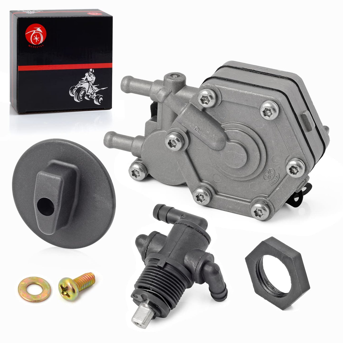 FUEL PUMP & Fuel Tank Valve Petcock 3 Way & Knob NUT For Polaris Sportsman Magnum 325 330 335 400 500 Trail Boss 330 Xpedition 3