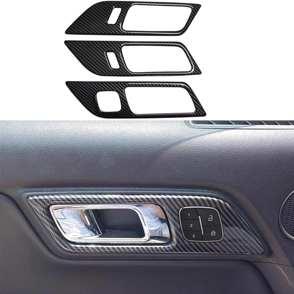AOKIO Handle Switch Frame Cover Compatible with 2015 2016 2017 2018 2019 2020 2021 2022 2023 2024 Ford Mustang Accessories Door