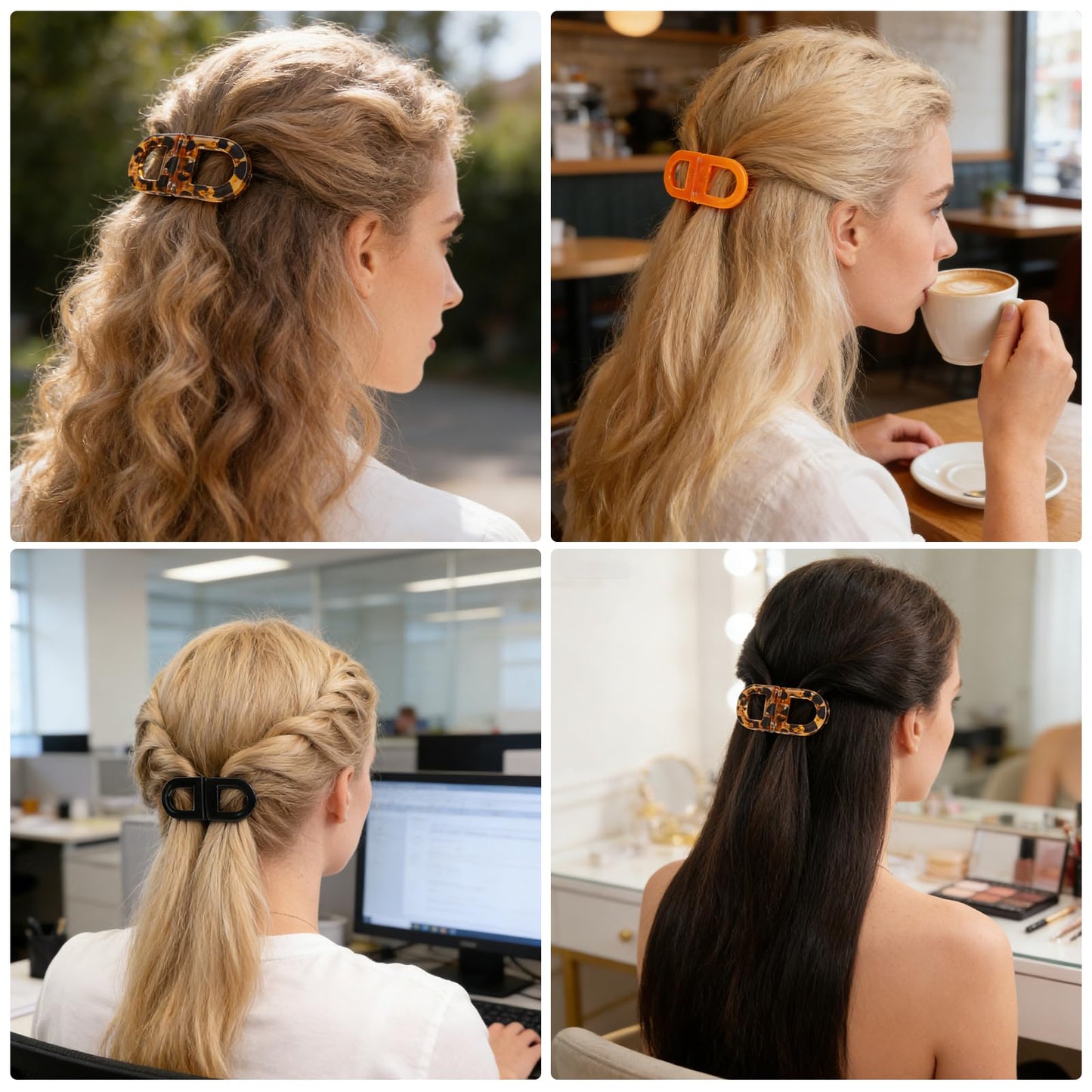 2-Pack Magnetic Hair Clips - Strong Hold Non-Slip Styling Clips, Lightweight & Fashionable, Seamless 2-in-1 Design for Easy Everyday Hairstyles, Secure Grip, Suitable for All Hair Types
