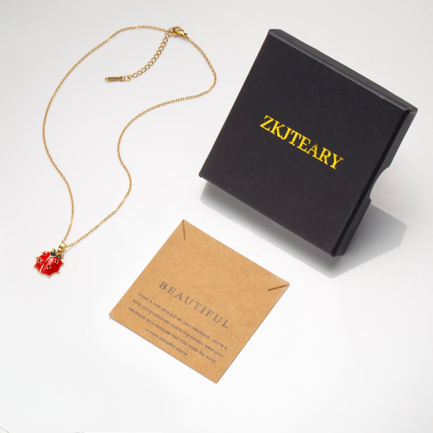 ZKJTEARY ladybug Necklace for Women Trendy Dainty 18K Gold Chain Insects ladybug Pendant Jewelry Christmas Gift for Women Mom Grandma