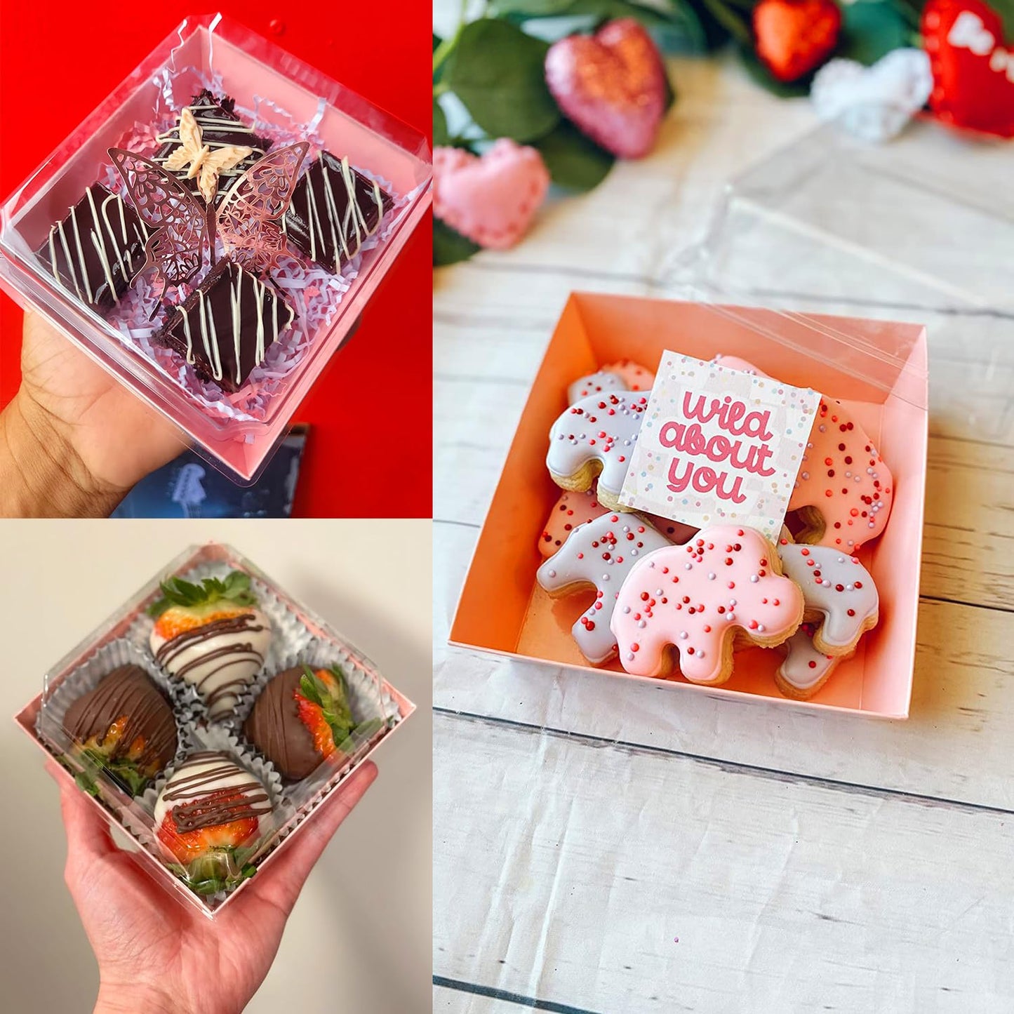 IFUCTYE 50-Pack Disposable Charcuterie Boxes with Clear Lids - 4 Inch To Go Paper Mini Charcuterie Box for Charcuterie, Fruits & Desserts | Gift-Ready Food Presentation Boxes