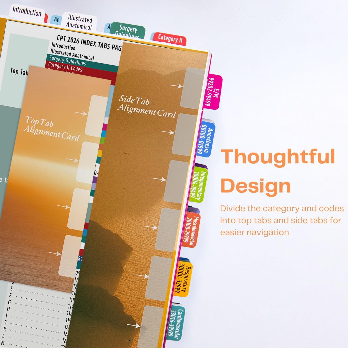 Index Tabs for CPT 2026 Professional Edition, Laminated and Color Coded Code Book Tabs with Easy Installation and Aesthetic Design.