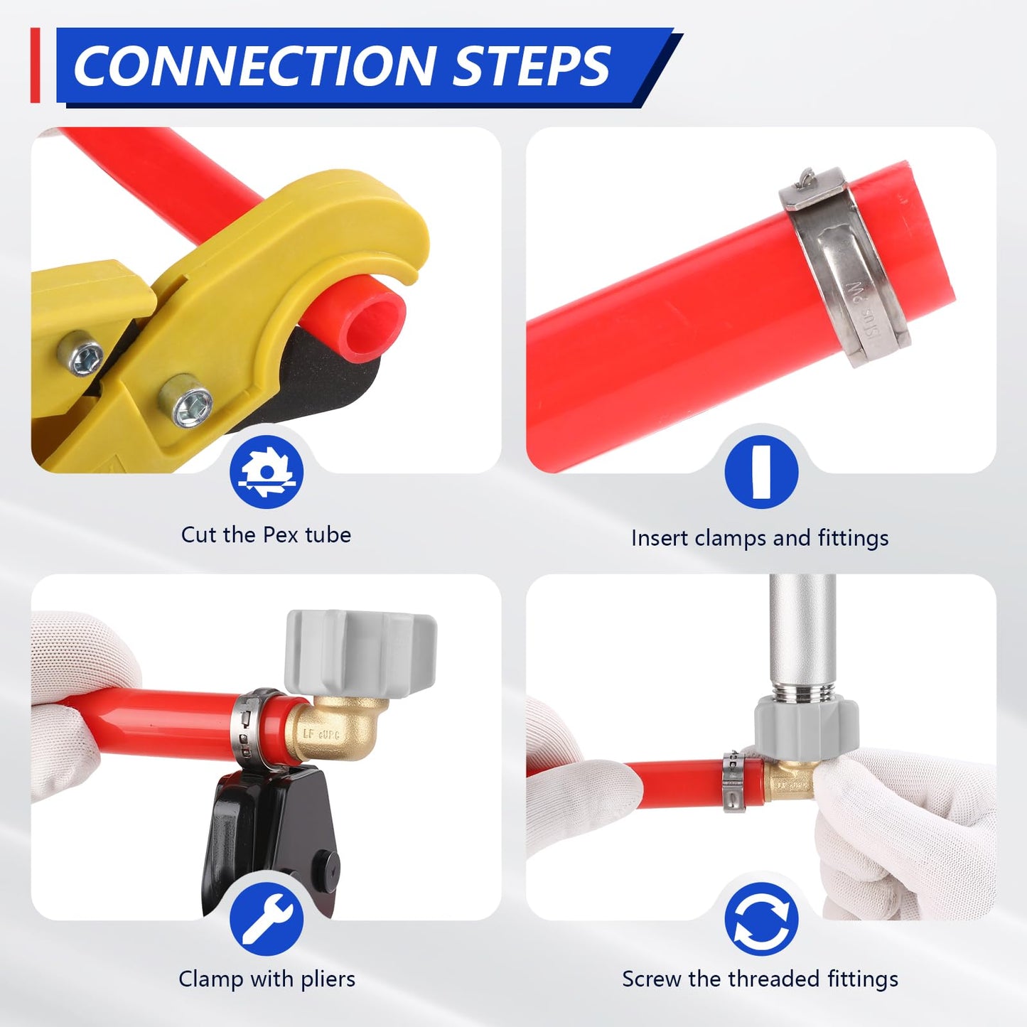 YVSKM 1/2" Pex × 1/2" Female NPT Swivel Elbow No-Lead Brass Crimp Fitting,PEX-B Compatible,10-Pack
