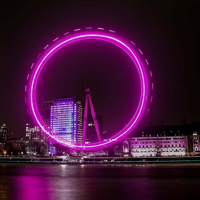 GZBtech Flexible LED Neon Rope Lights 50FT,AC 110-120V Waterproof Strip Light, 120 LEDs/M Cuttable Connectable Neon Lighting for Indoor Outdoor Home Decor/Commercial Building Use-Pink 15M, ETL Listed
