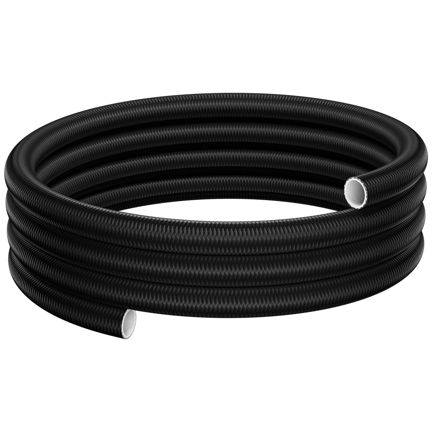 POHIR 10AN Fuel Hose Line PTFE 8FT, AN10 Fuel Feed Hose Nylon with Stainless Steel Braided for E85 Gasoline Biodiesel Diesel, 11