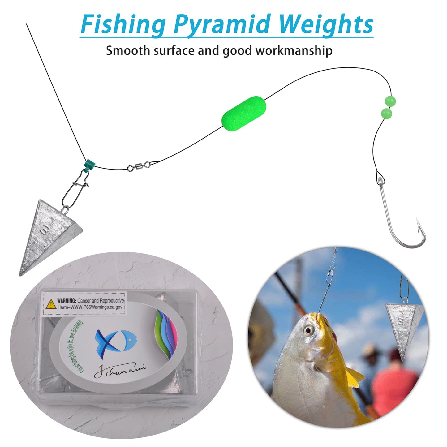 Pyramid Sinkers Fishing Weights Sinkers Saltwater Surf Fishing Weights Bullet Sinkers for Ocean Saltwater Fishing Gear Tackle 1oz 2oz 3oz 4oz 5oz 6oz 8oz