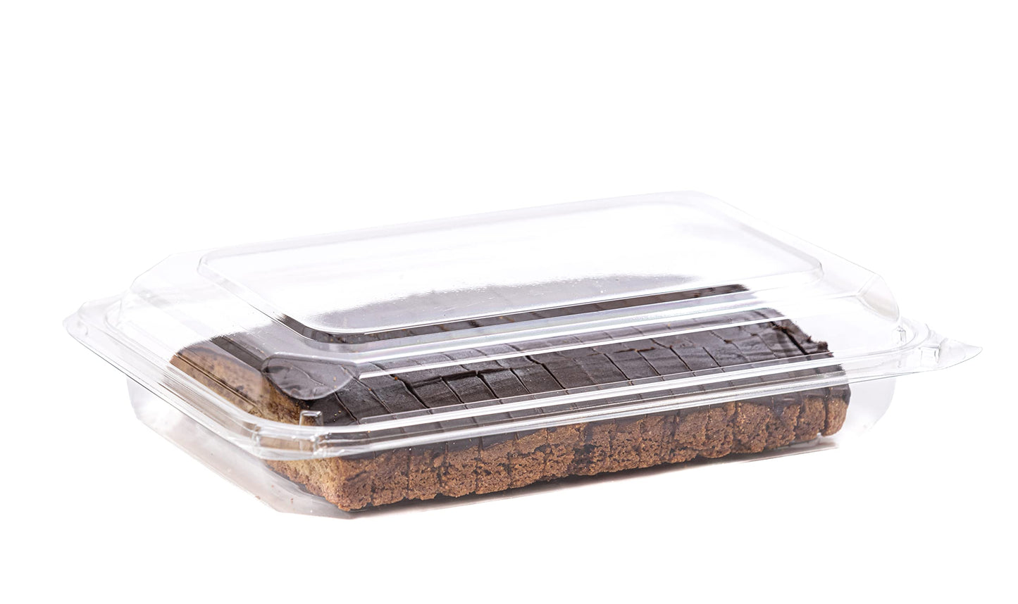 Smygoods Clear Plastic Disposable Container Flat Top, (Pack of 25-9 3/8 x 6 3/4 x 2 3/16) Sturdy Hinged Containers