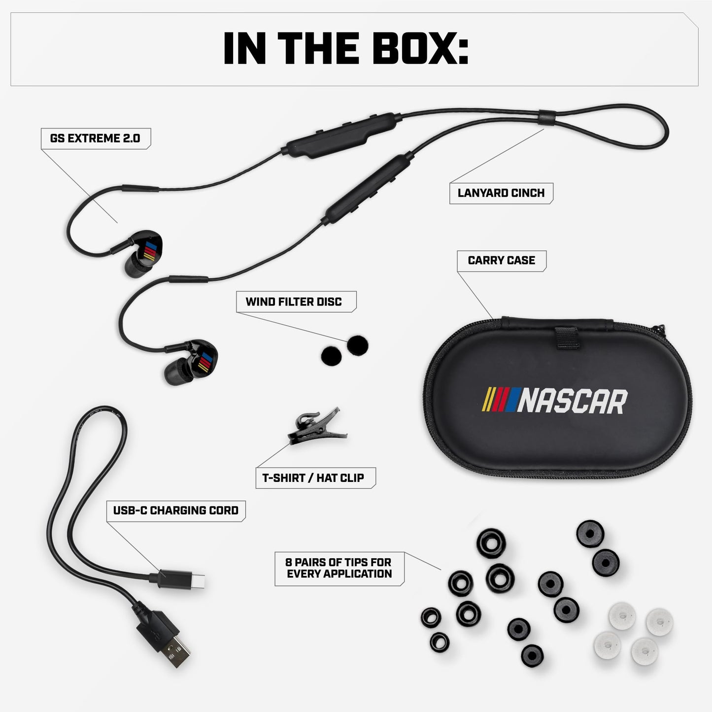 AXIL GS Extreme NASCAR 2.0 Shooting Ear Buds – Hearing Enhancement & Noise Isolation Bluetooth Earbuds – w/Dynamic Speakers – 25-Hour