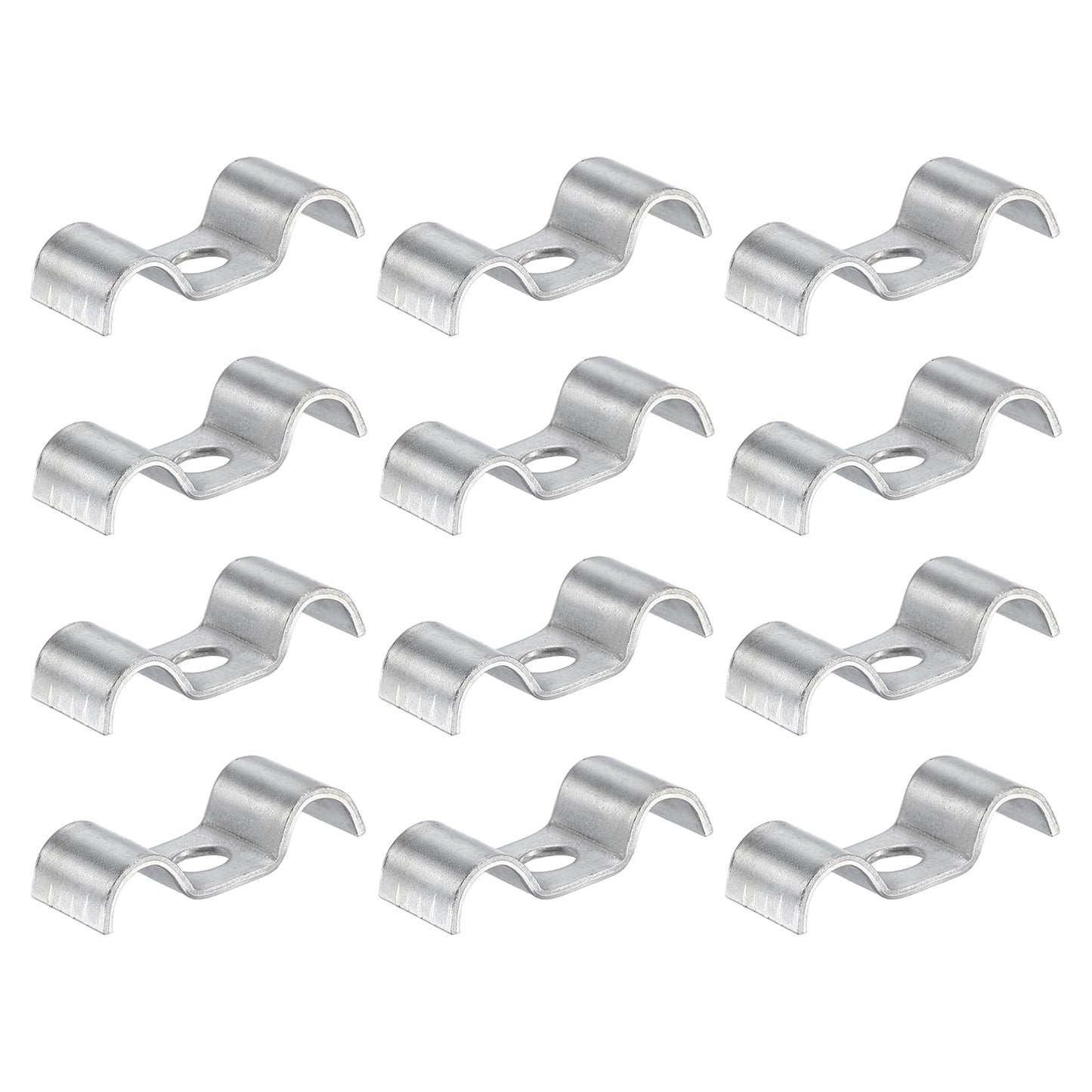 HARFINGTON 12Pcs Stainless Steel Double Line Clamp 8 mm / 5/16 inch Fuel Lines Clips M-Shape Mounting Clip for Brake Fuel Lines