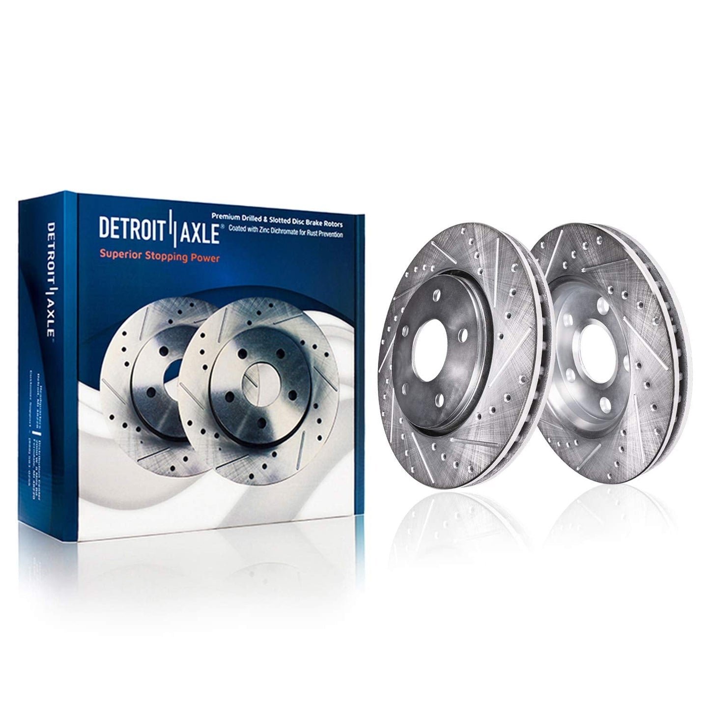 Detroit Axle - Front Brake Rotors for Toyota RAV4 Camry Avalon Mirai Matrix Scion tC iM Pontiac Vibe Lexus ES300h Drilled & Slot